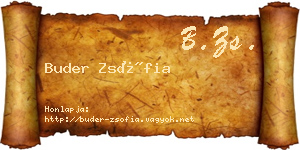 Buder Zsófia névjegykártya